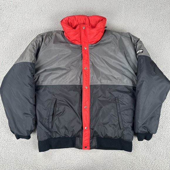 Vtg 80s Olympian CB Sports Gore Tex Jacket Coat Men Large Black Grey Red Lined - Picture 2 of 16